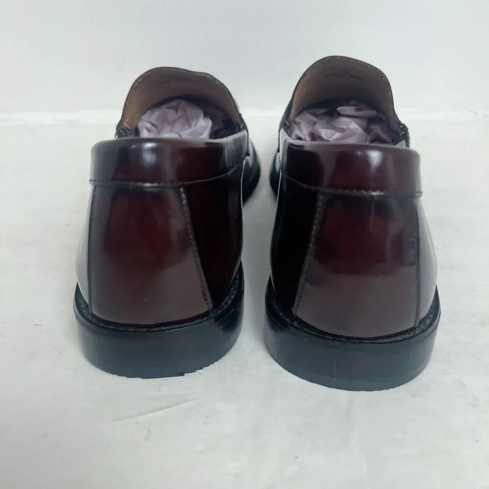 King's Court Burgundy Patent Leather Penny Loafers Size 15M